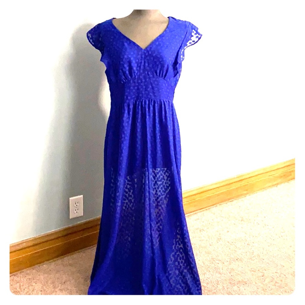 Beautiful DKNY Deep Blue Maxi Dress (12)